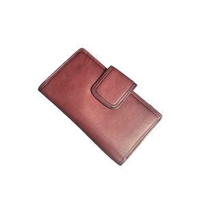 Buxton Velvet Touch Cowhide Leather Wallet — Red — Multi-Card Organizer